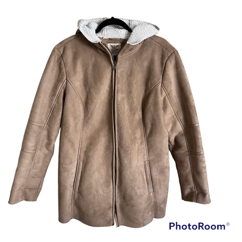 Faded Glory tan faux suede winter jacket, XL